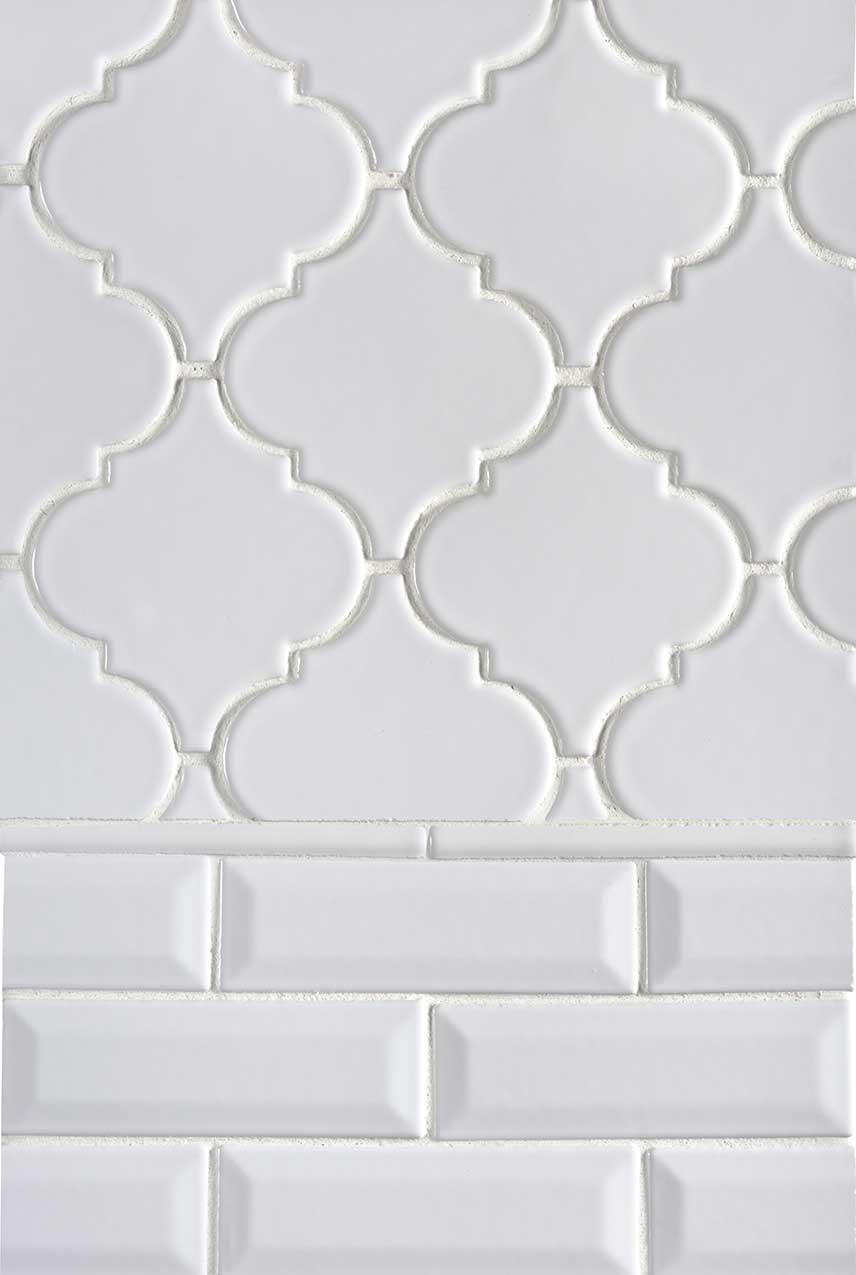 Whisper White Arabesque Subway, Arabesque White Tile