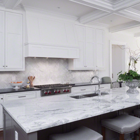 White Marble Countertops, Carrara Leathered Marble Countertops