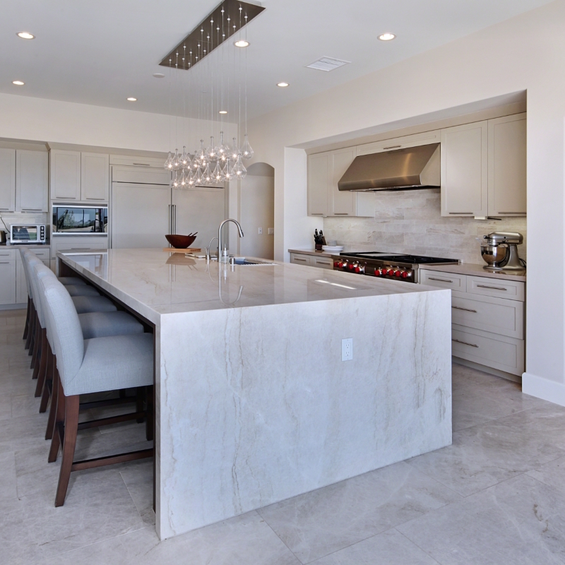 5 Ways Waterfall Edge Marble, Granite, or Quartz Countertops Rock