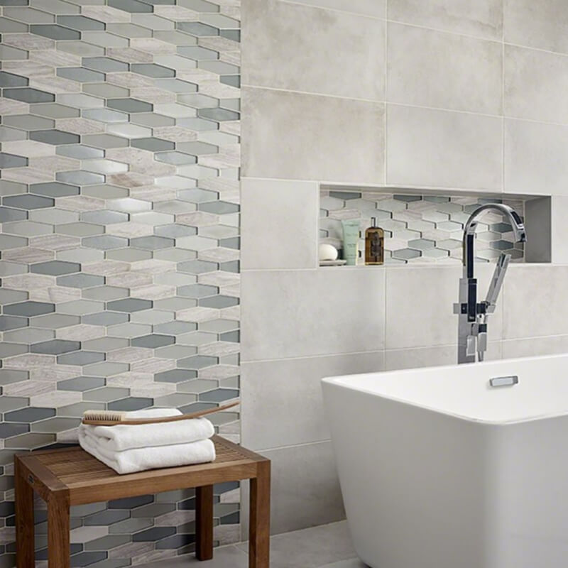 Accent Wall Ideas Custom Tile Looks, Bathroom Glass Tile Accent Ideas