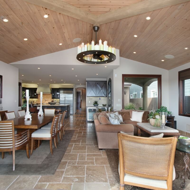 travertine tile living room