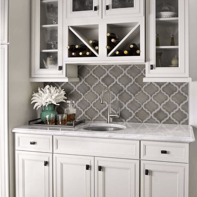 Dove Gray Arabesque Mosaic Wall Tile Msi 