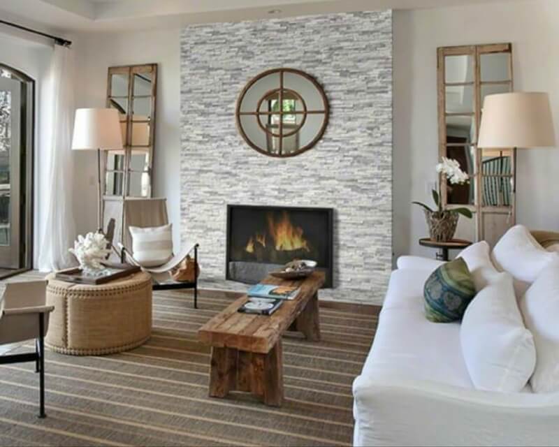 3D Stacked Splitface Natural Stone Marble Wall Cladding tiles Sparkle 
