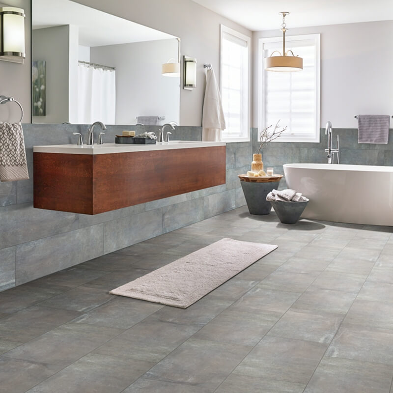 How To Tile A Bathroom Floor On Concrete Clsa Flooring Guide   Napoli Porcelain Cemento Tile Bathroom Scene Msi 