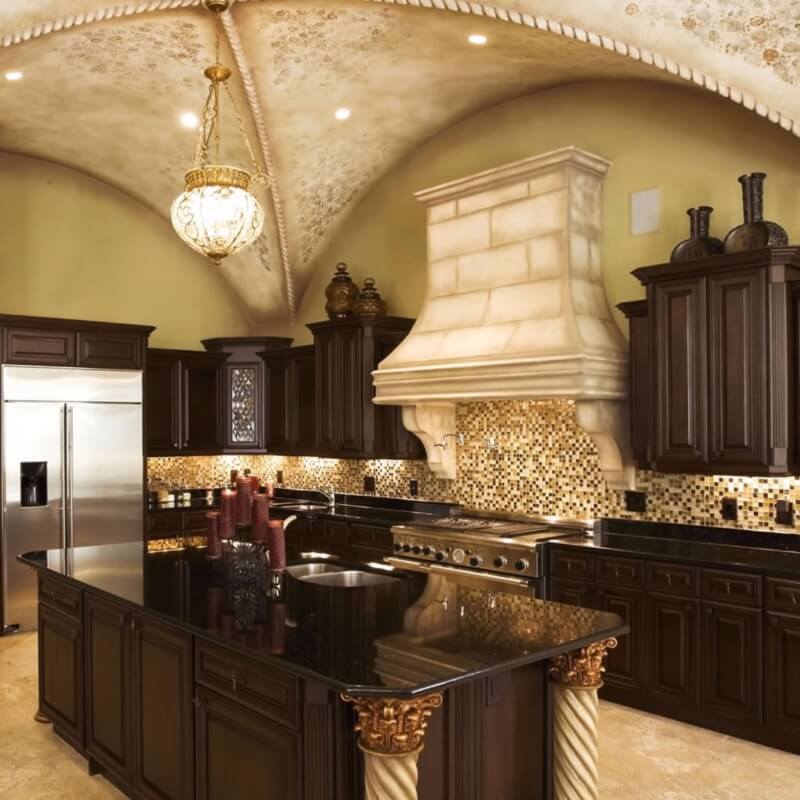 5 Kitchen Countertop And Flooring, What Color Countertops With Dark Brown Cabinets