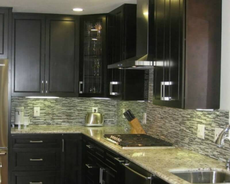 what color cabinets go with black granite counters