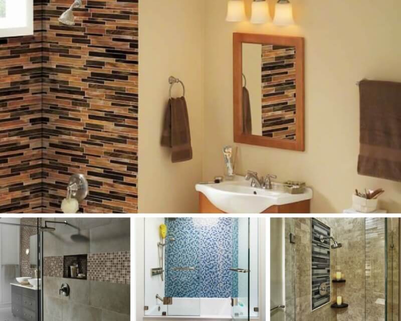 5 Glass Tile Mosaics That Will Stand Up, Glass Tile Wall Bathroom