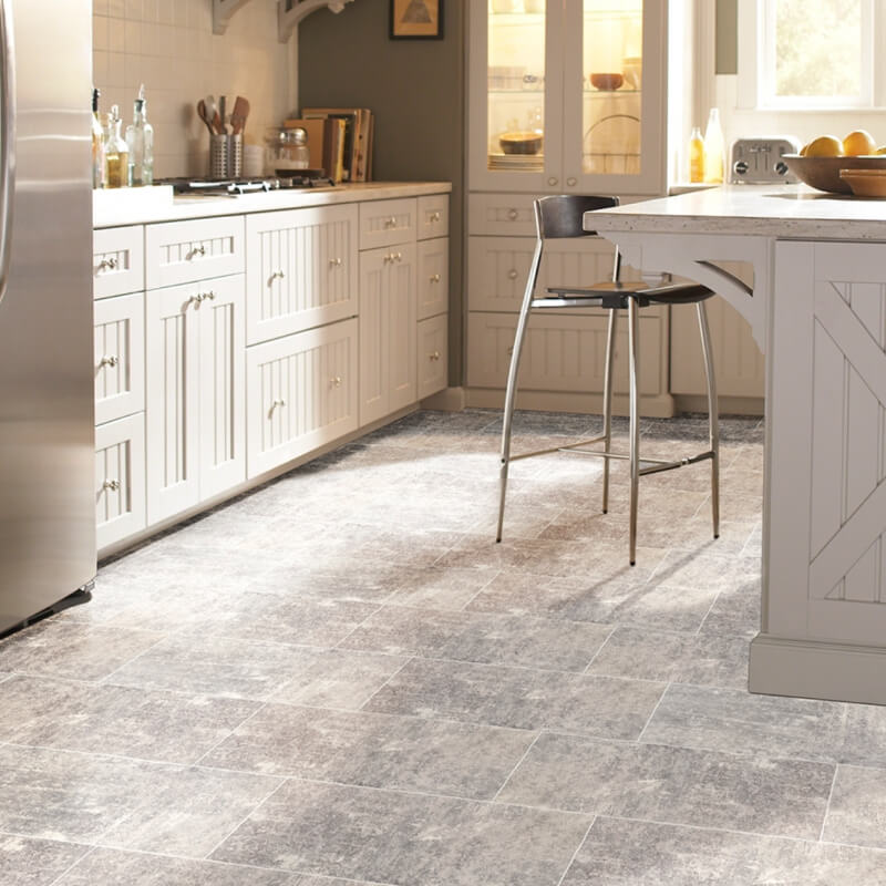 Natural Stone Kitchen Floor Flooring Ideas   Treviso Cemento Porcelain Tile Kitchen Floor Msi 