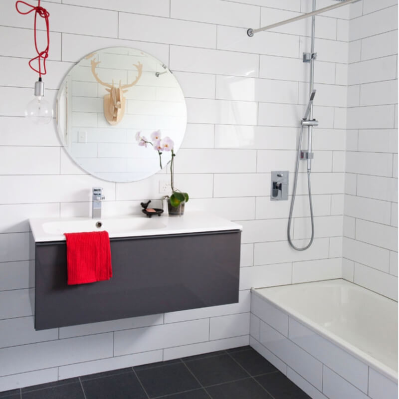 Large subway deals tile shower