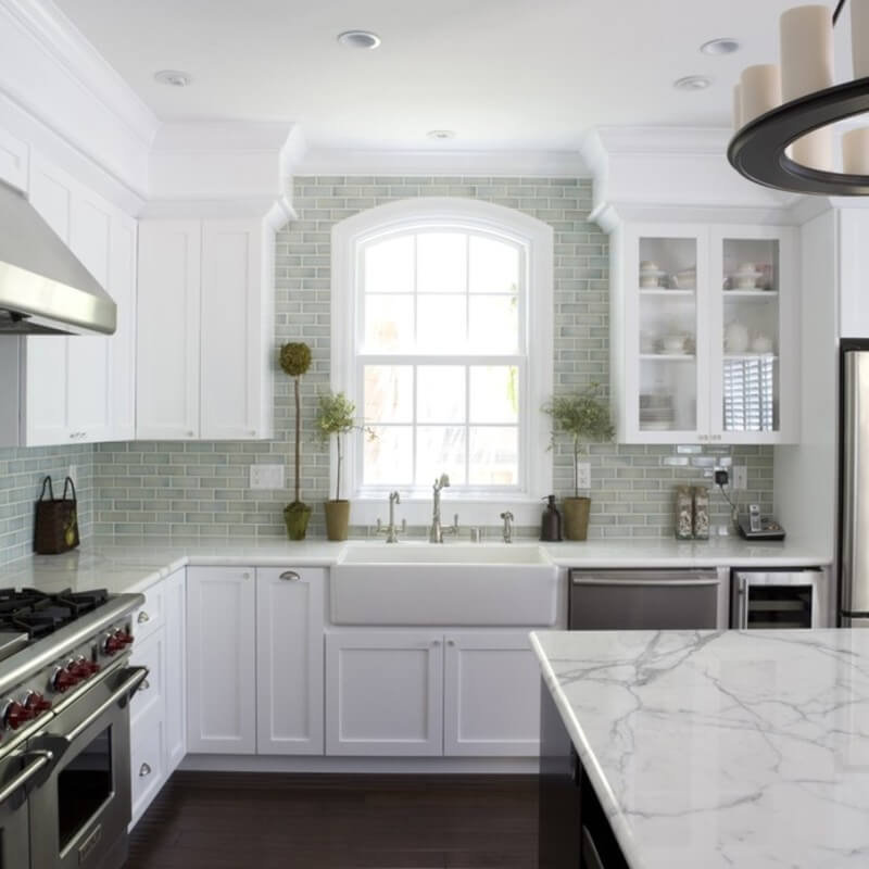 Classic Subway Tile Kitchen Backsplash, Subway Tile Backsplash Ideas With White Cabinets