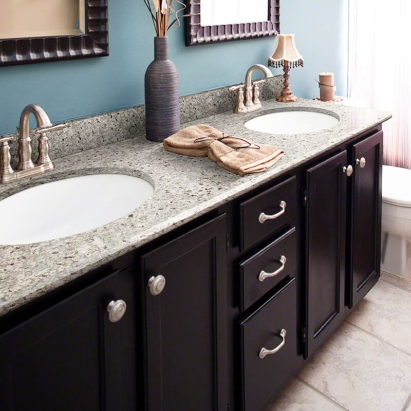Best Granite Color Options For Dark, White Bathroom Cabinets With Granite Countertops