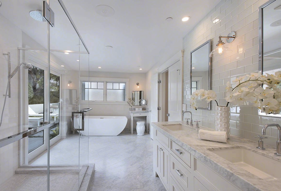 white marble countertops bathroom