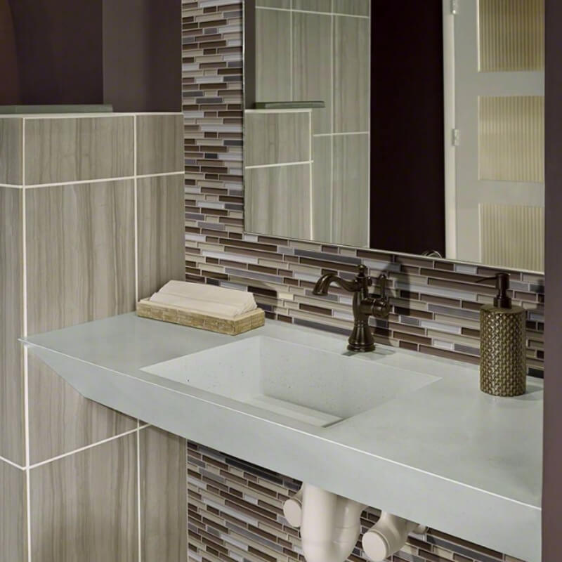 5 Modern Metal Tile Backsplashes To Fit Any Style   Escorial Blend Interlocking Metal Glass Tile Backsplash Tile Msi 