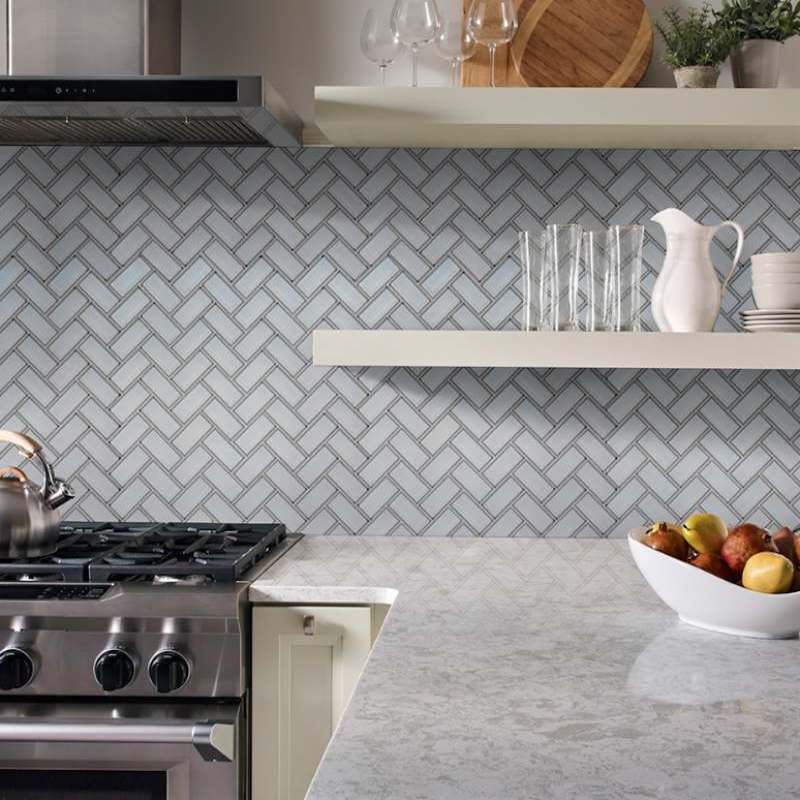 modern kitchen backsplash glass tile