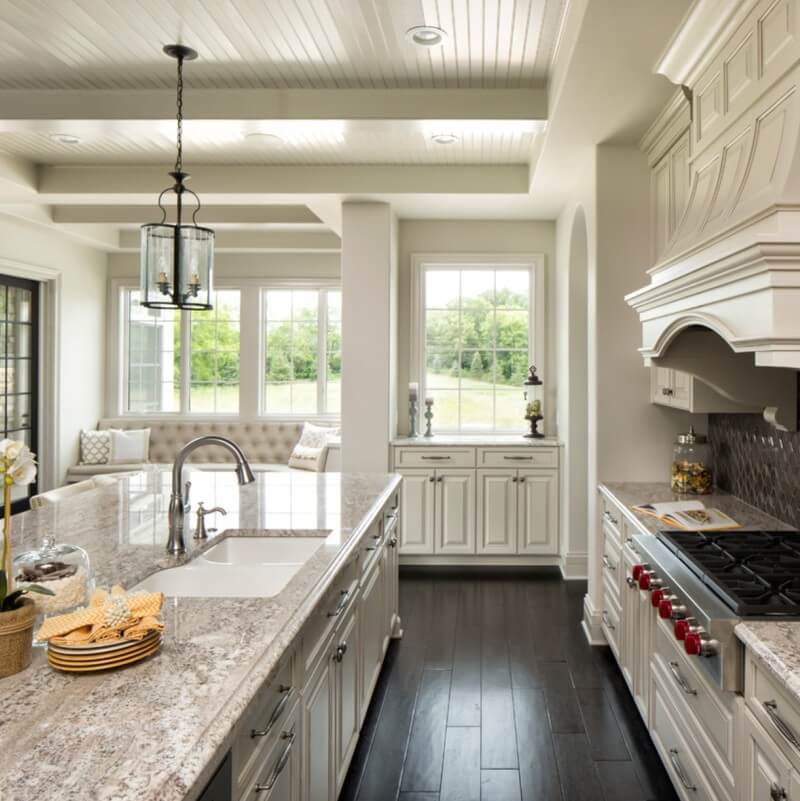 White Supreme Granite Kitchen Countertop Photo Credit Houzz 