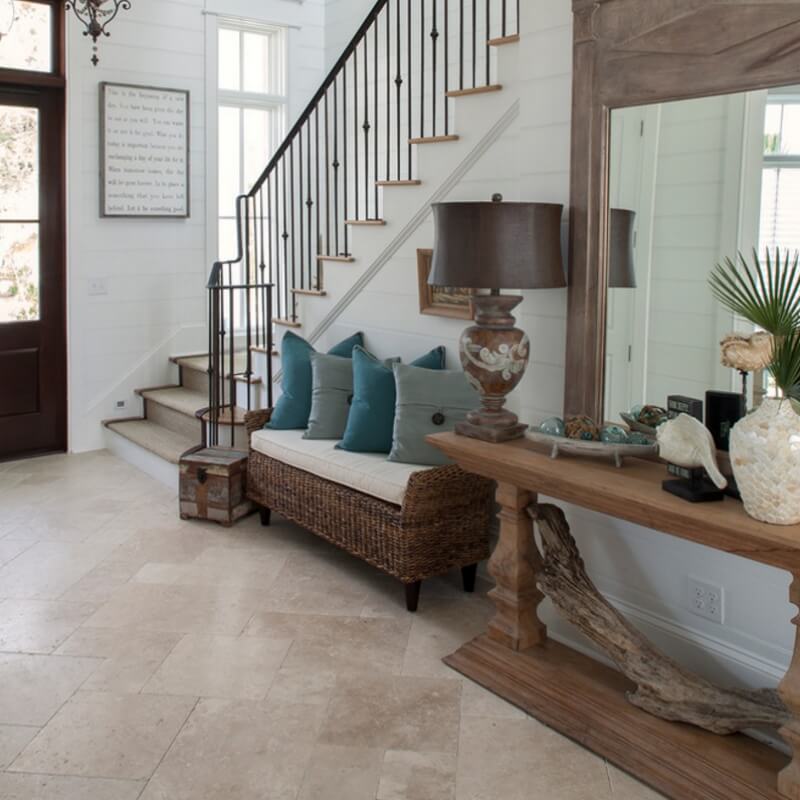 travertine tile living room