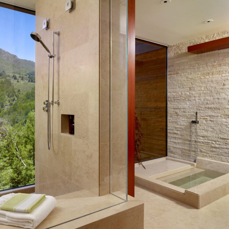 Use Stacked Stone In The Bathroom, Stone Shower Tile