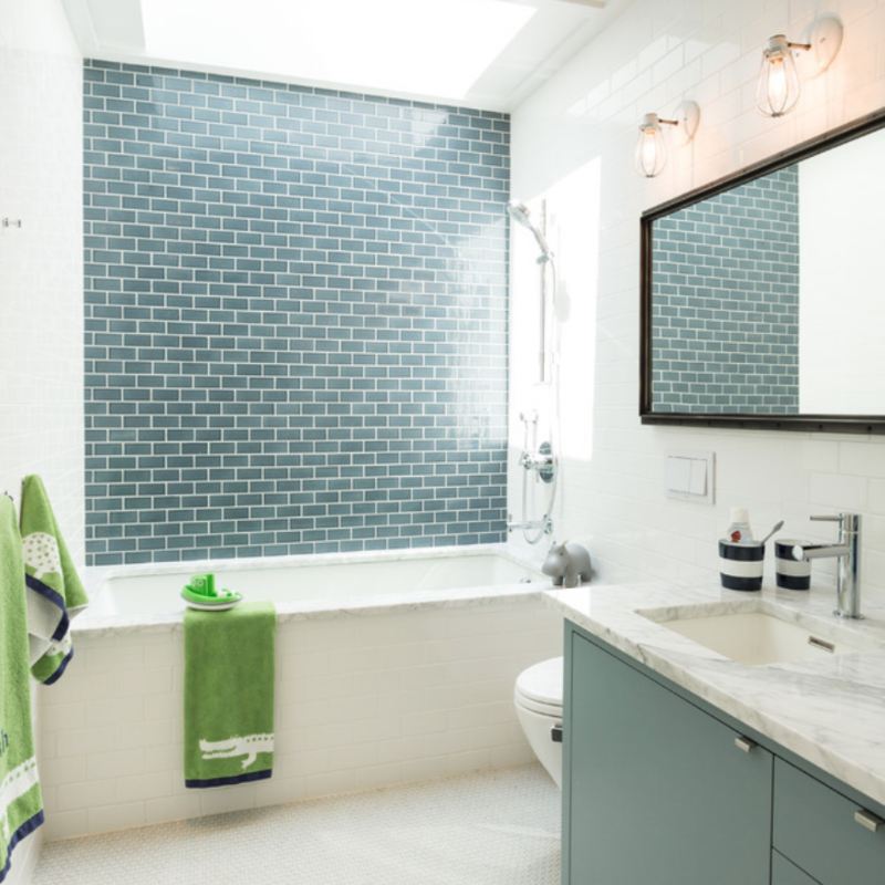 bathroom glass tile ideas