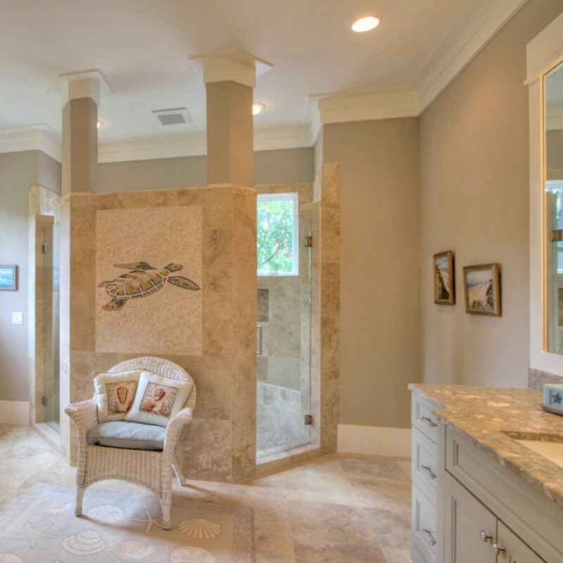 natural stone tile shower