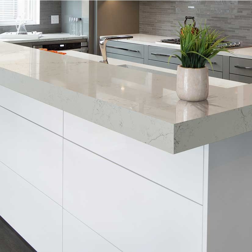 Alabaster White Quartz Kitchen Msi 