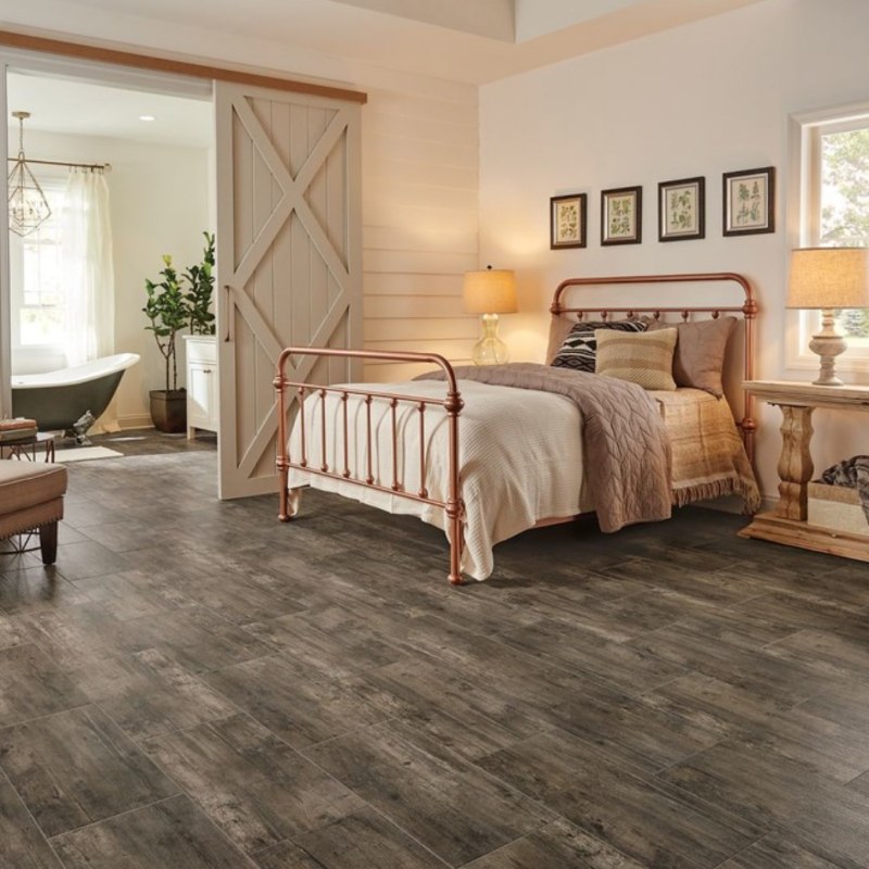 Hardwood With Luxury Vinyl Tile, Vinyl Floor Tiles For Bedroom