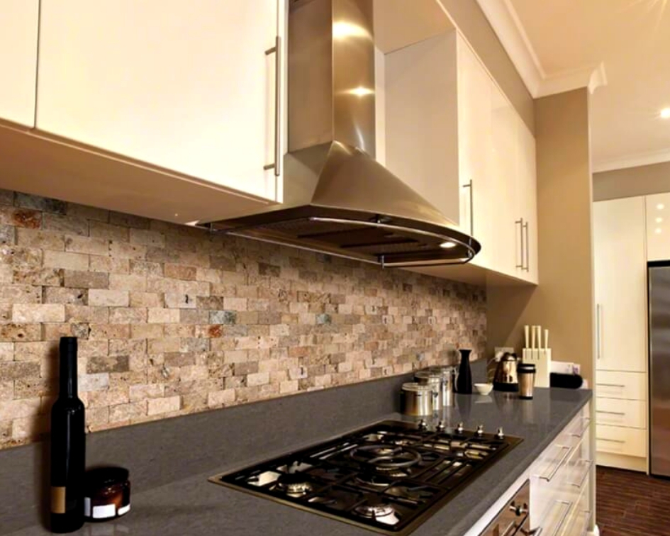 natural stone tile backsplash