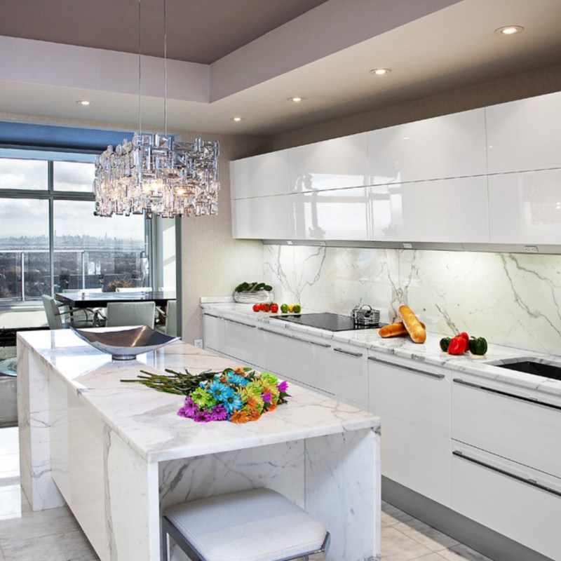 Statuario Bar Gauged Porcelain Tile Kitchen Photo Credit Houzz 