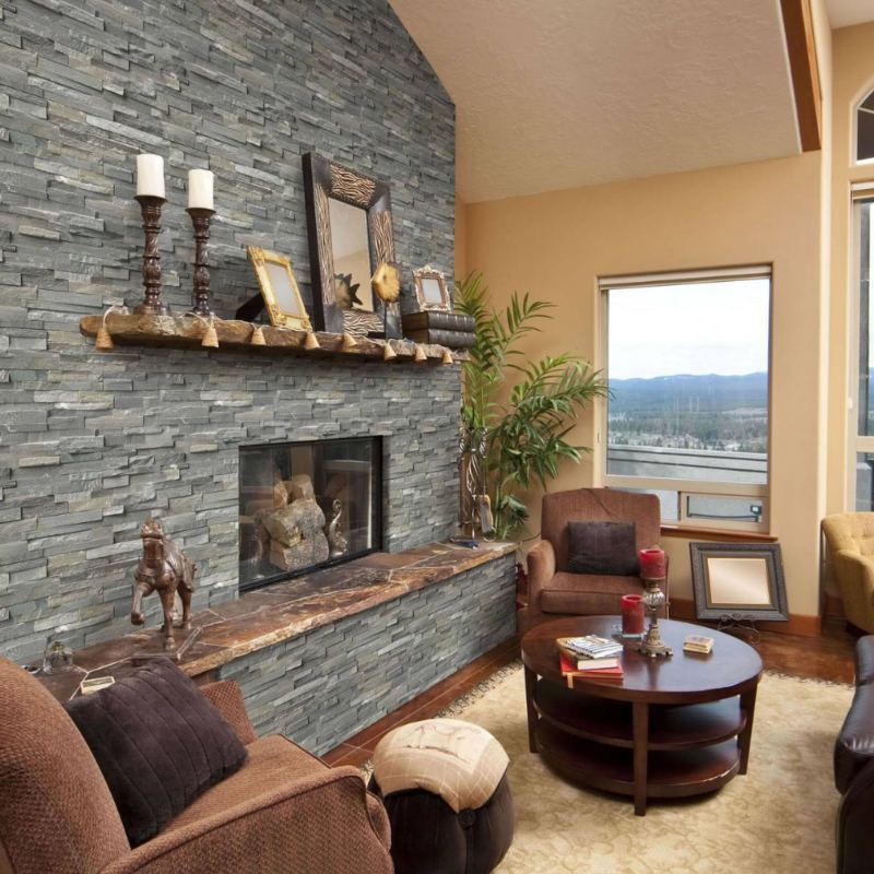 Diy Stacked Stone Fireplaces On A Budget, Ledger Stone Fireplace Pictures
