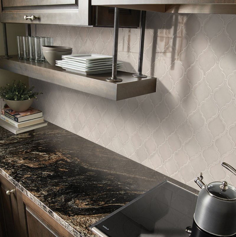 Portico Pearl Arabesque Tile Backsplash Msi 