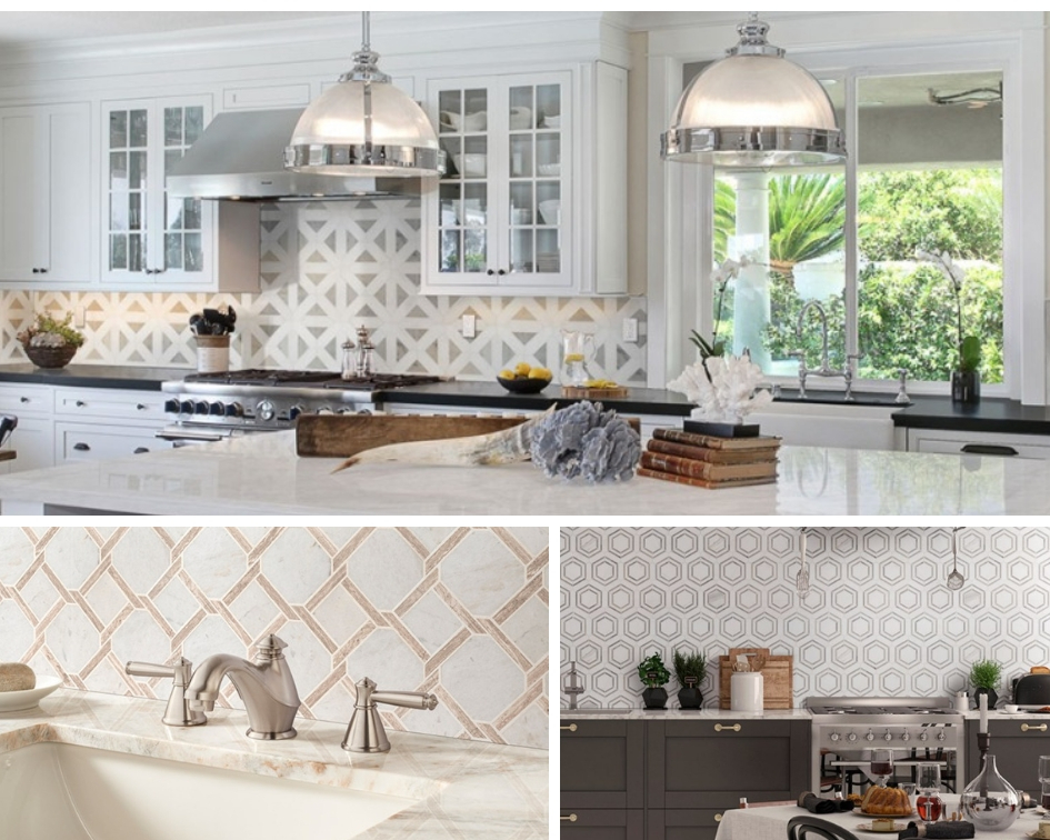 fun and elegant geometric pattern backsplash tiles