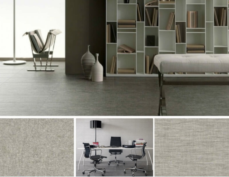 fabric on the floor introducing the tektile porcelain collection