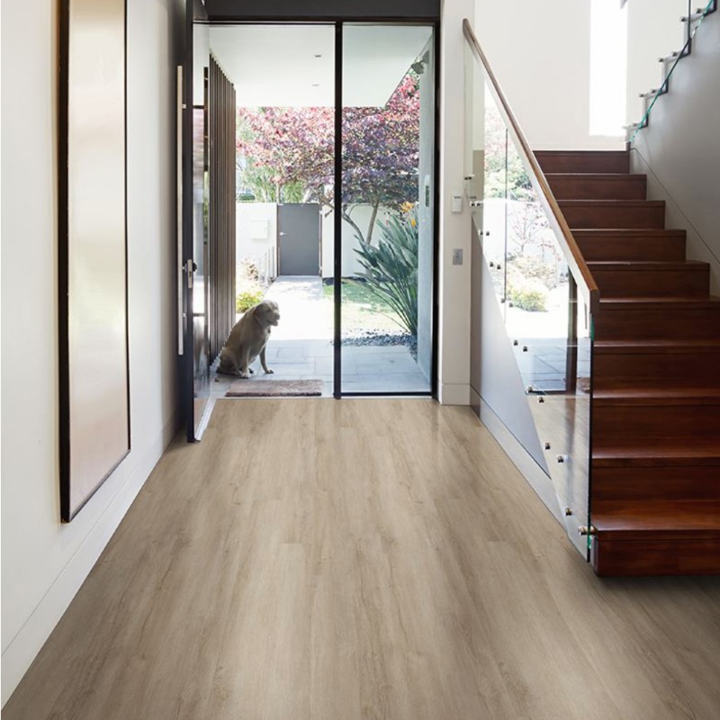 entry way in a modern home with vinyl flooring