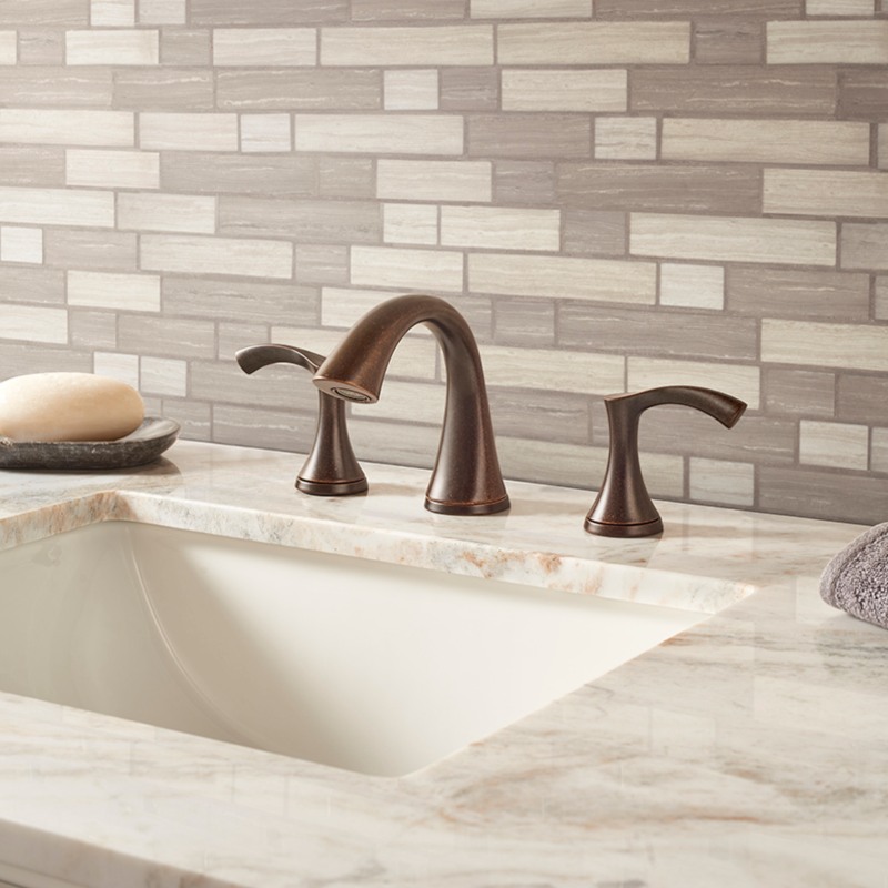 soft gray and cream glass tile for the bathroom