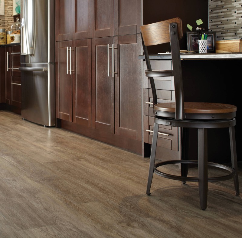 Luxury vinyl tile looks like hardwood warmth & charm
