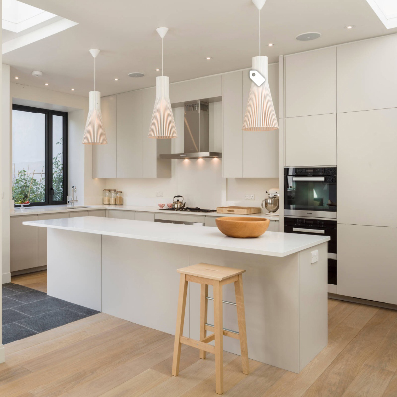simple and clean kitchen with lvt flooring