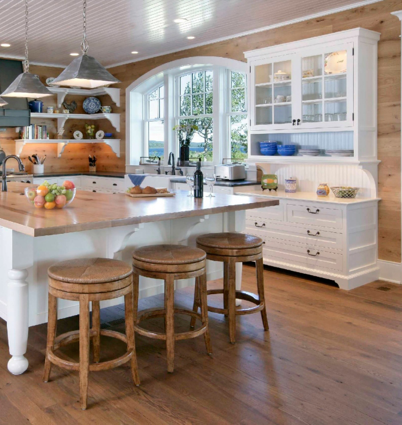 French country kitchen with luxury vinyl tile