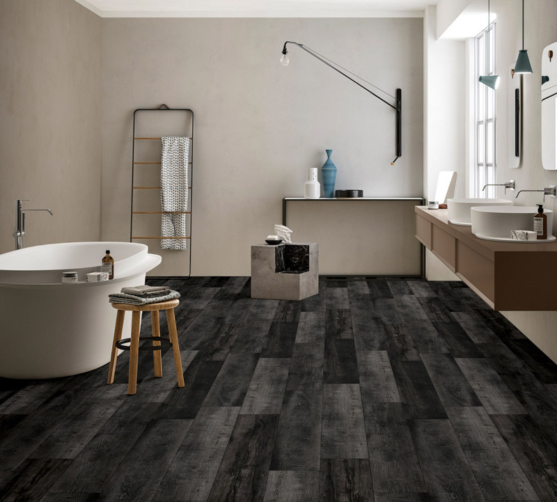 Vinyl Flooring Color Trends For 2020, Dark Grey Vinyl Flooring Bathroom