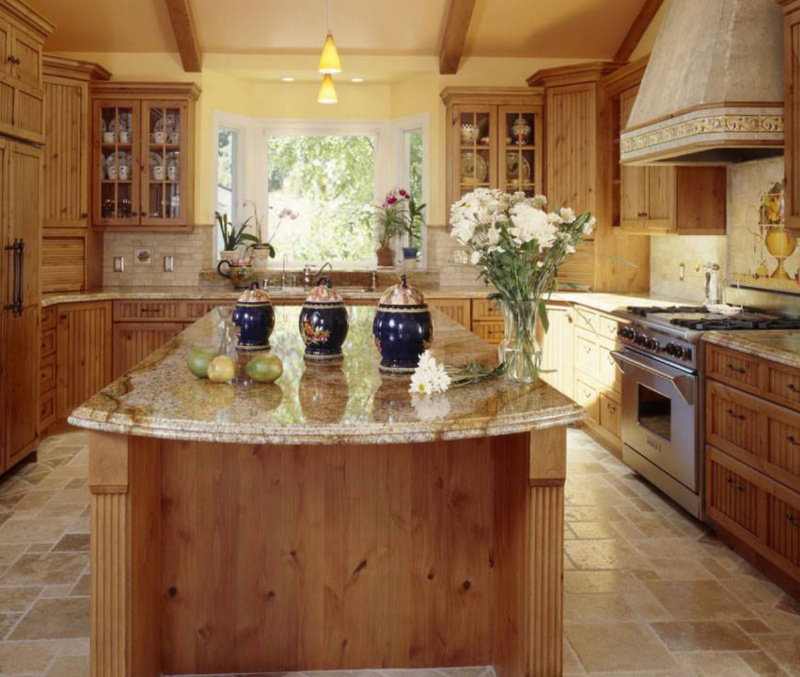 modern kitchen with granite countertop