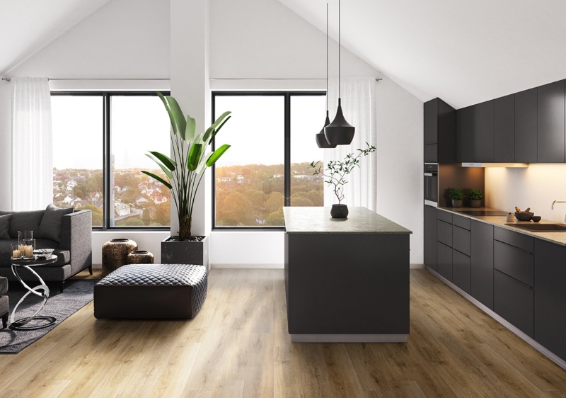 luxury vinyl tile in the kitchen