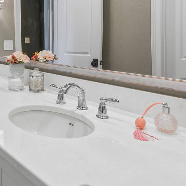 White Quartz Countertops For Luxury, Rose Quartz Countertop Bathroom