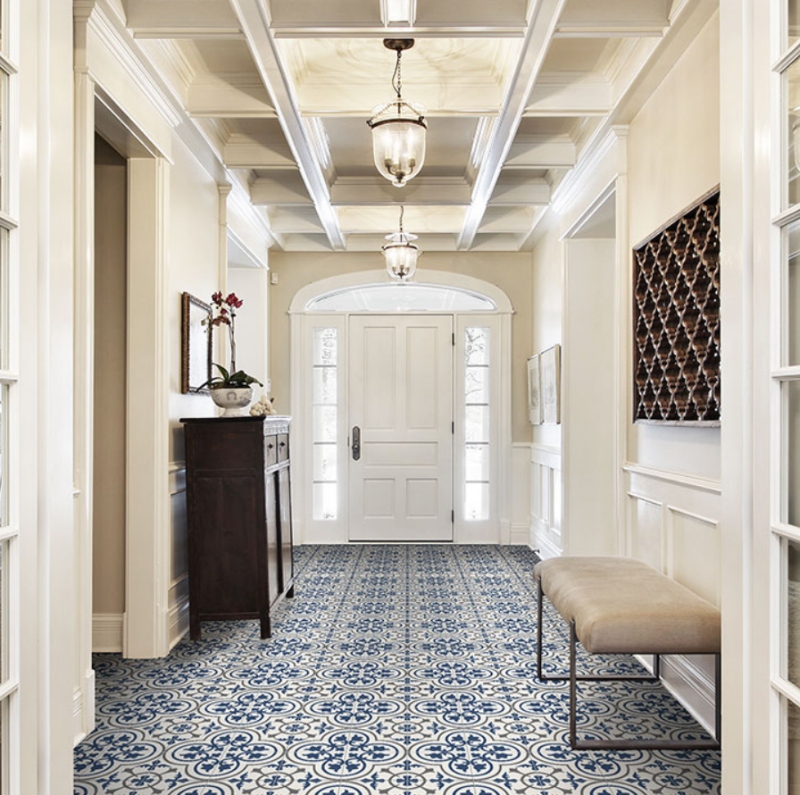 Encaustic Porcelain Tile Patterns on Floors and Walls