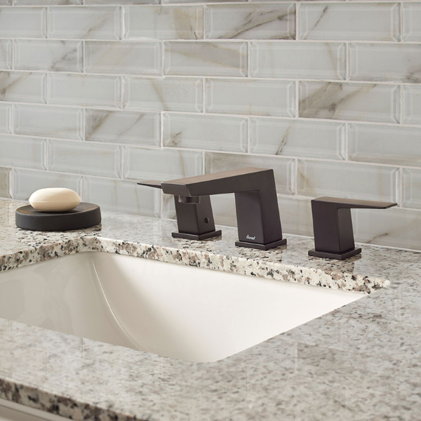 glass subway backsplash