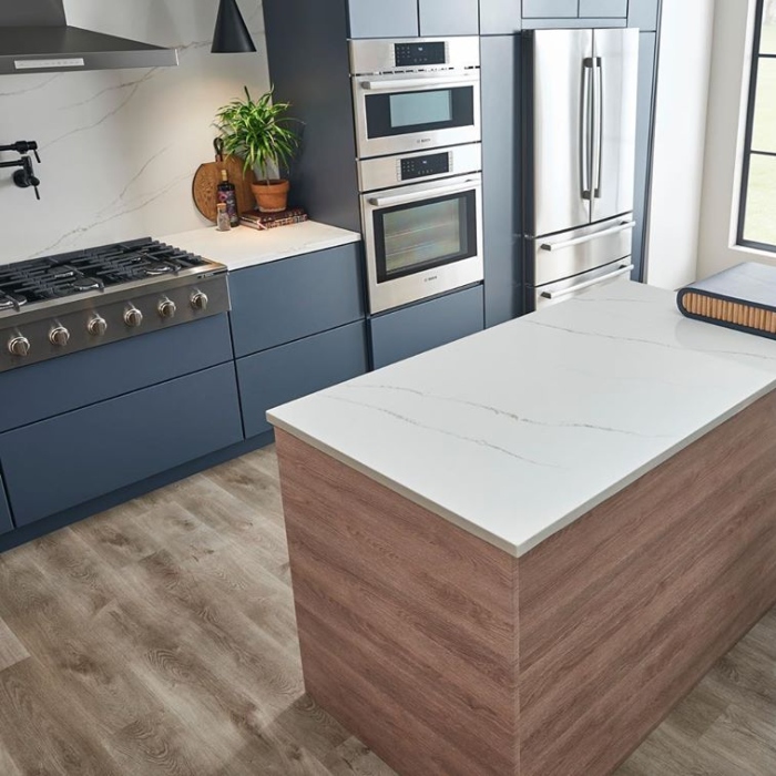 weathered cafe colored kitchen vinyl tile