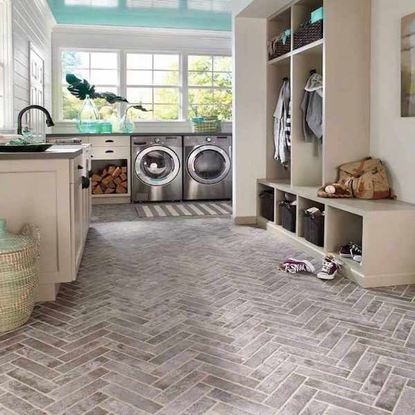 porcelain tile mudroom laundry room
