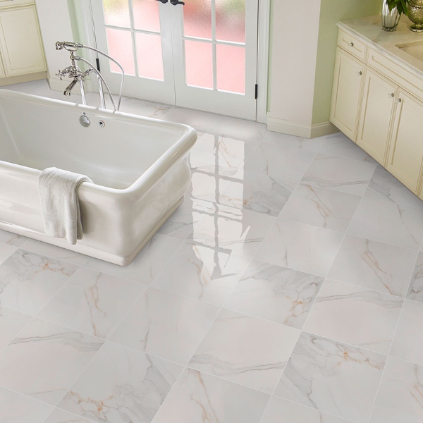 These stone tiles look may like marble but they're entirely made of fi