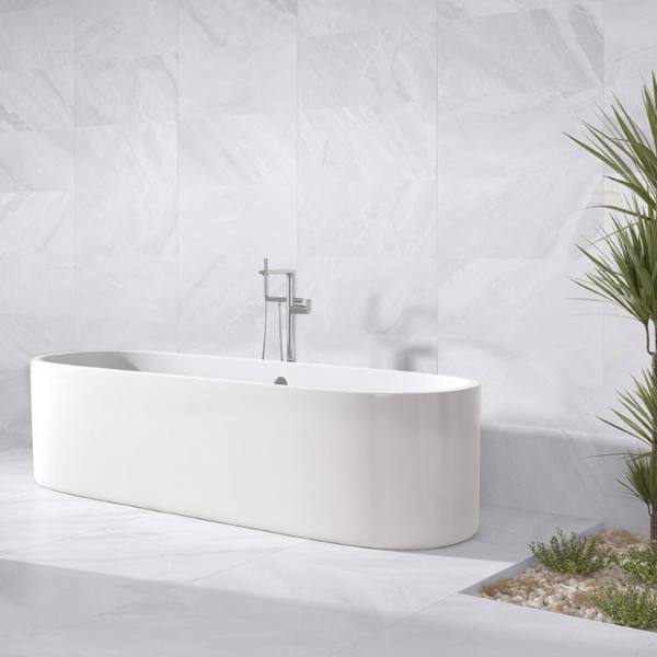 marble look white and soft gray porcelain