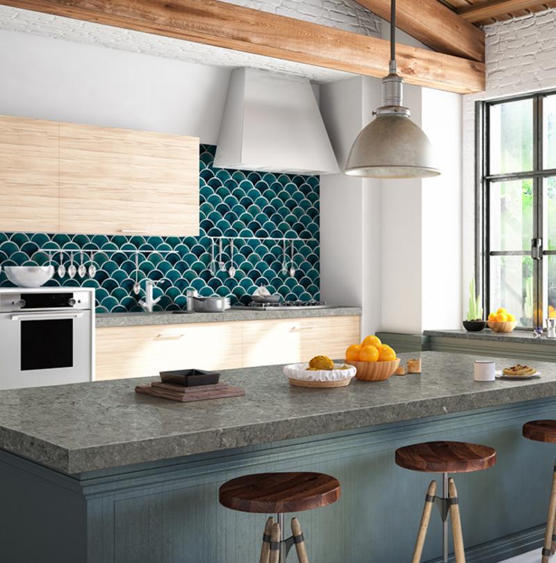 Azul Scallop Mosaic Backsplash Tile Msi 