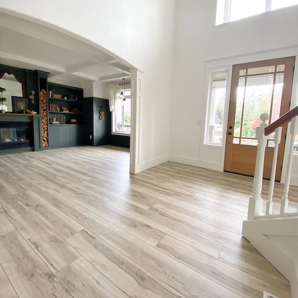 White Wood Plank Vinyl Flooring Realistic Style Flooring Lino Kitchen  Bathroom