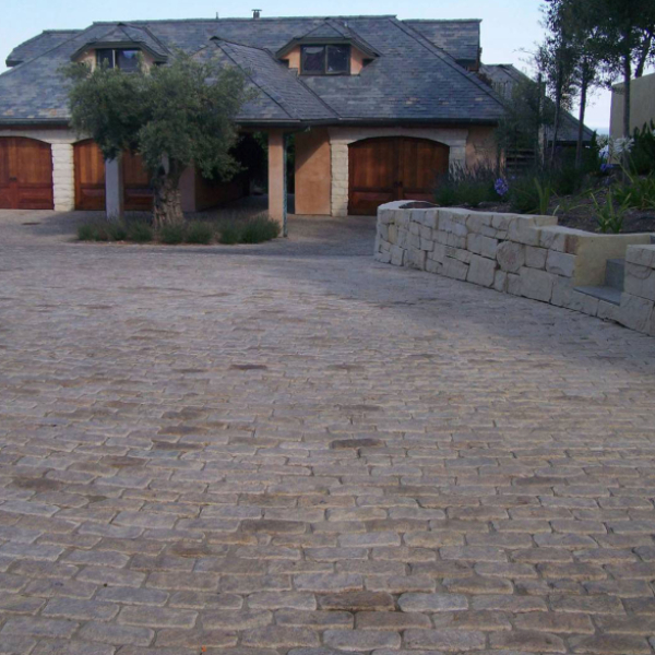 stone paved driveway
