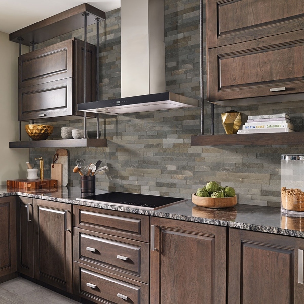 Sedona Grey Earthy Stacked Stone Backsplash Wall In Kitchen Msi 